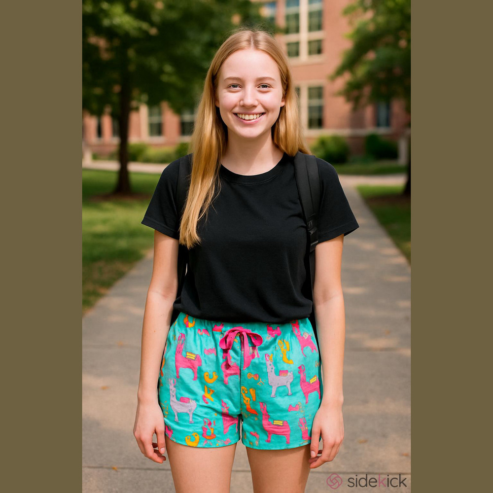 Bobbie Brooks Sleepwear Lounge Shorts Cotton Polyester Lama Cactus Women Size M